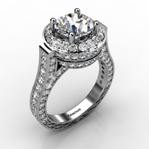 18k White Gold Engagement Ring 2.088ct - 1002027-18kw